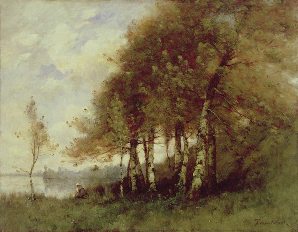 Detail of Landscape by Paul Desire Trouillebert