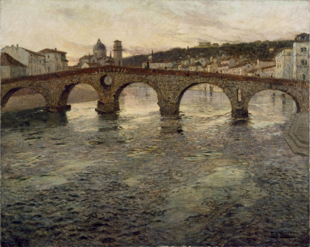Detail of The Adige River at Verona, c.1894 by Fritz Thaulow