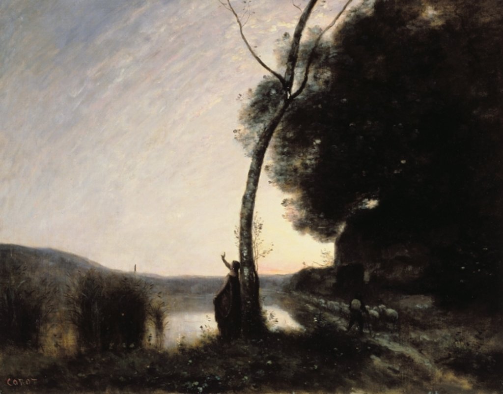 Detail of The Evening Star, 1864 by Jean Baptiste Camille Corot