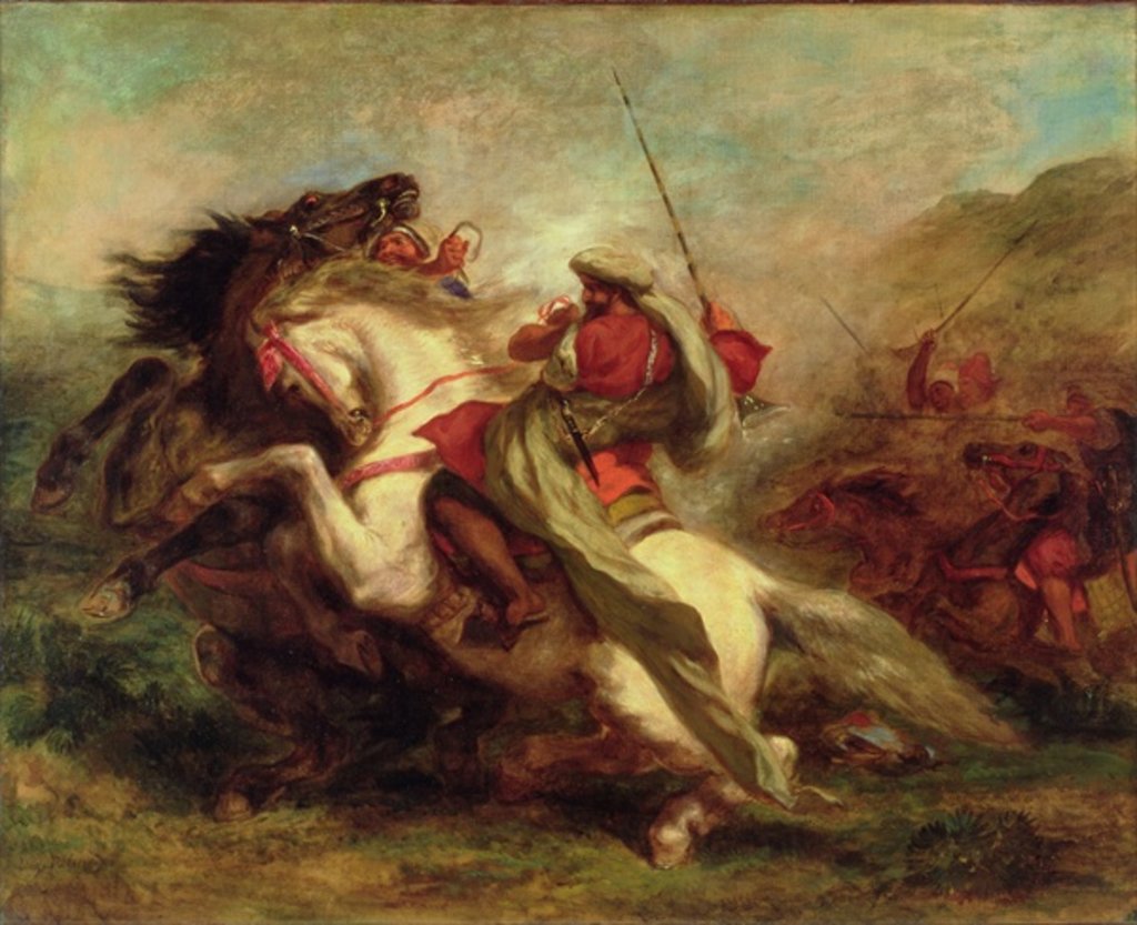 Detail of Collision of Moorish Horsemen, 1843-44 by Ferdinand Victor Eugene Delacroix