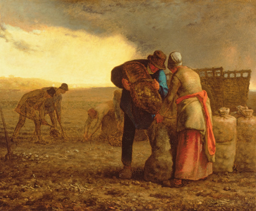 Detail of The Potato Harvest, 1855 by Jean-Francois Millet