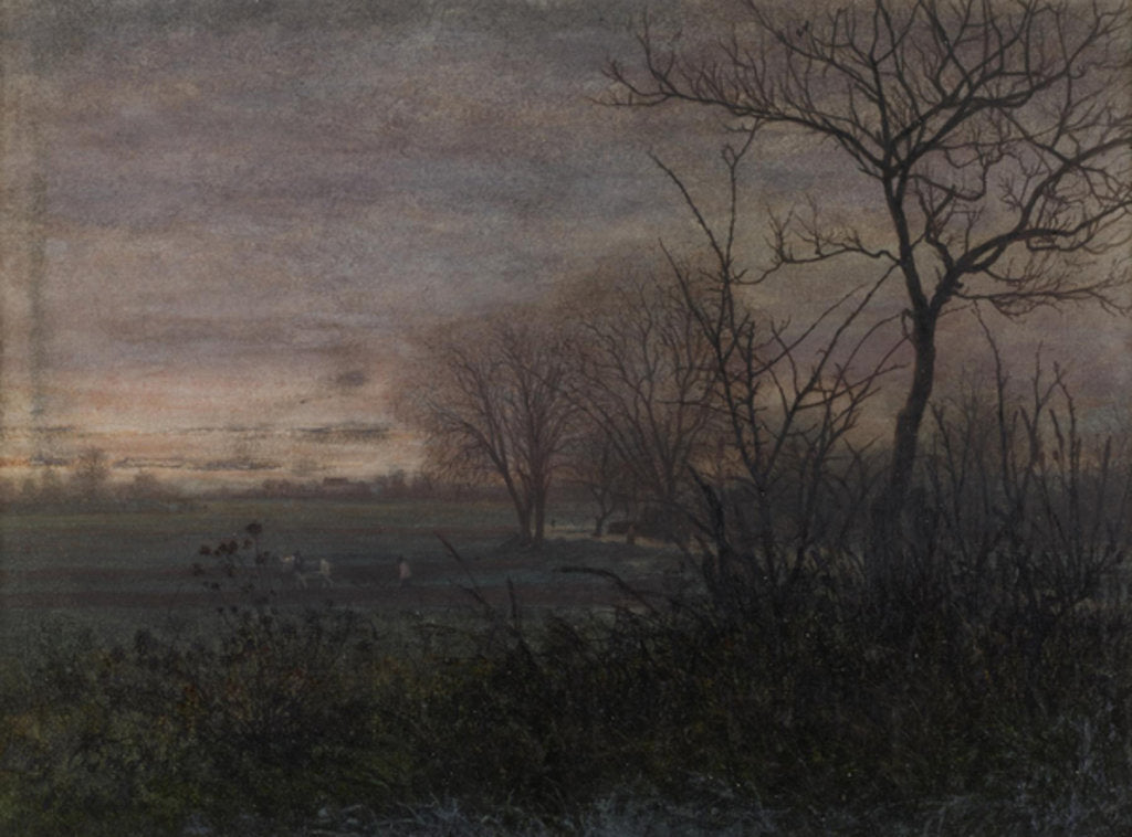 Detail of Ploughing at Dusk, 1865 by Leon Bonvin