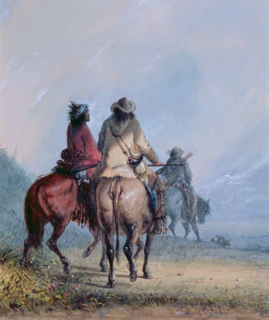 Detail of Trappers Starting for the Beaver Hunt, 1837 by Alfred Jacob Miller