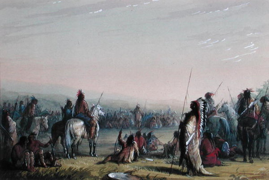 Detail of Indian Council, 1837 by Alfred Jacob Miller