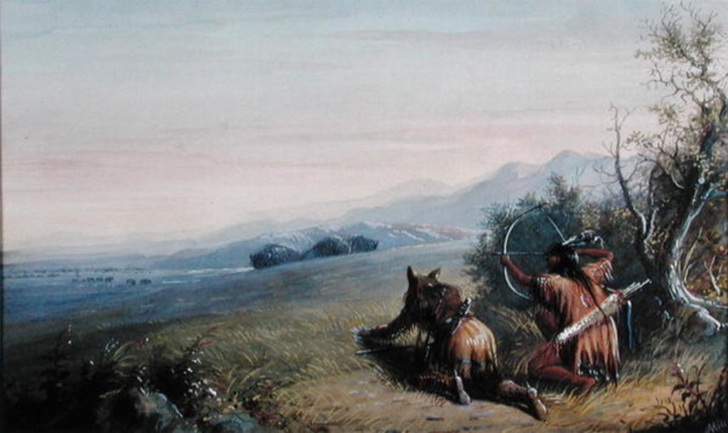 Detail of Approaching Buffalo, 1837 by Alfred Jacob Miller