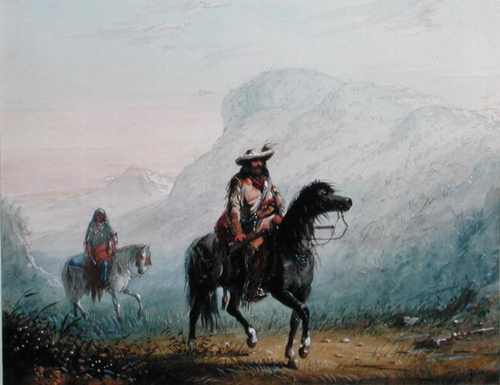Detail of Bourgeois Walker and his Squaw, 1837 by Alfred Jacob Miller