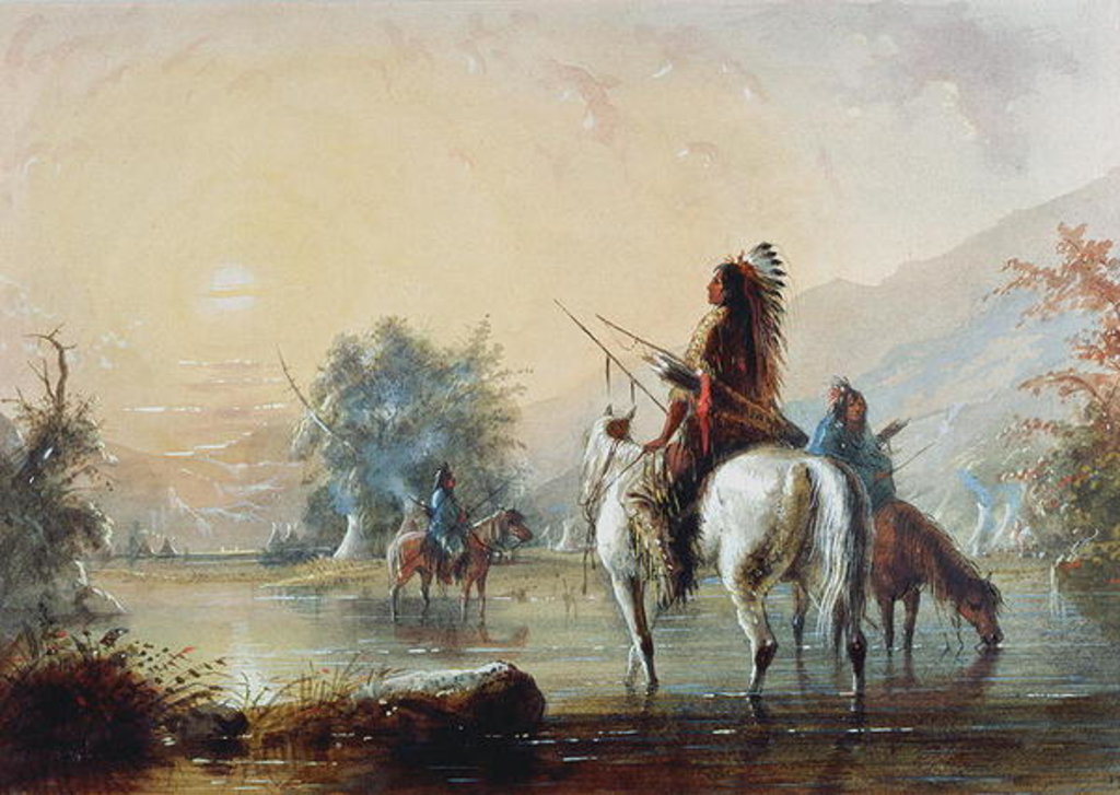Detail of Crow Encampment, 1837 by Alfred Jacob Miller