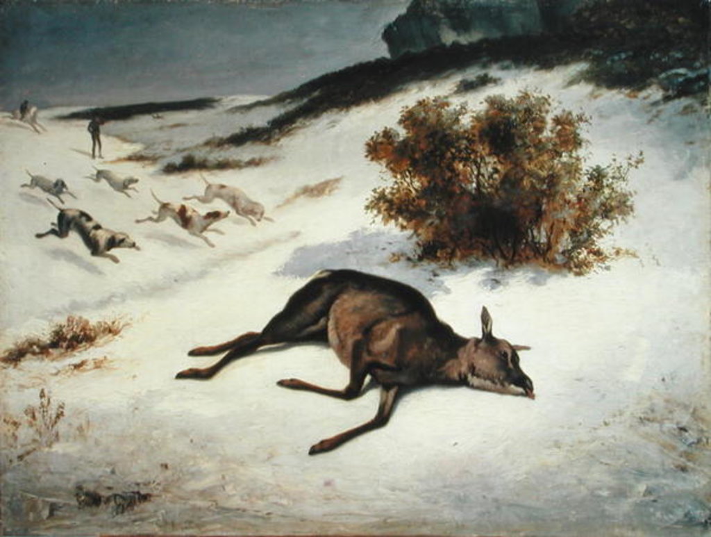Detail of Hind Forced Down in the Snow, 1866 by Gustave Courbet