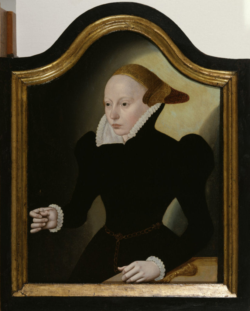 Detail of Portrait of a Young Woman, 1560-9 by Bartholomaus the Younger Bruyn