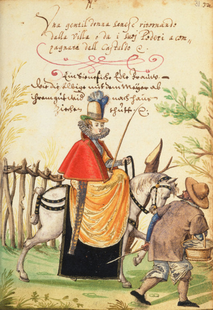 Detail of MS W.477 fol.31 Illustration from Kippell's 'Costume Book', c.1588 by Niclauss Kippell