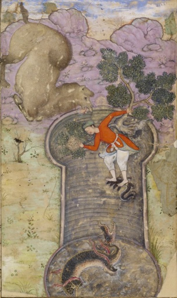 Detail of Illustration from 'Anvār-i Suhaylī, a collection of fables by Ḥusayn ibn ʿAlī', by Khashifi by Indian School
