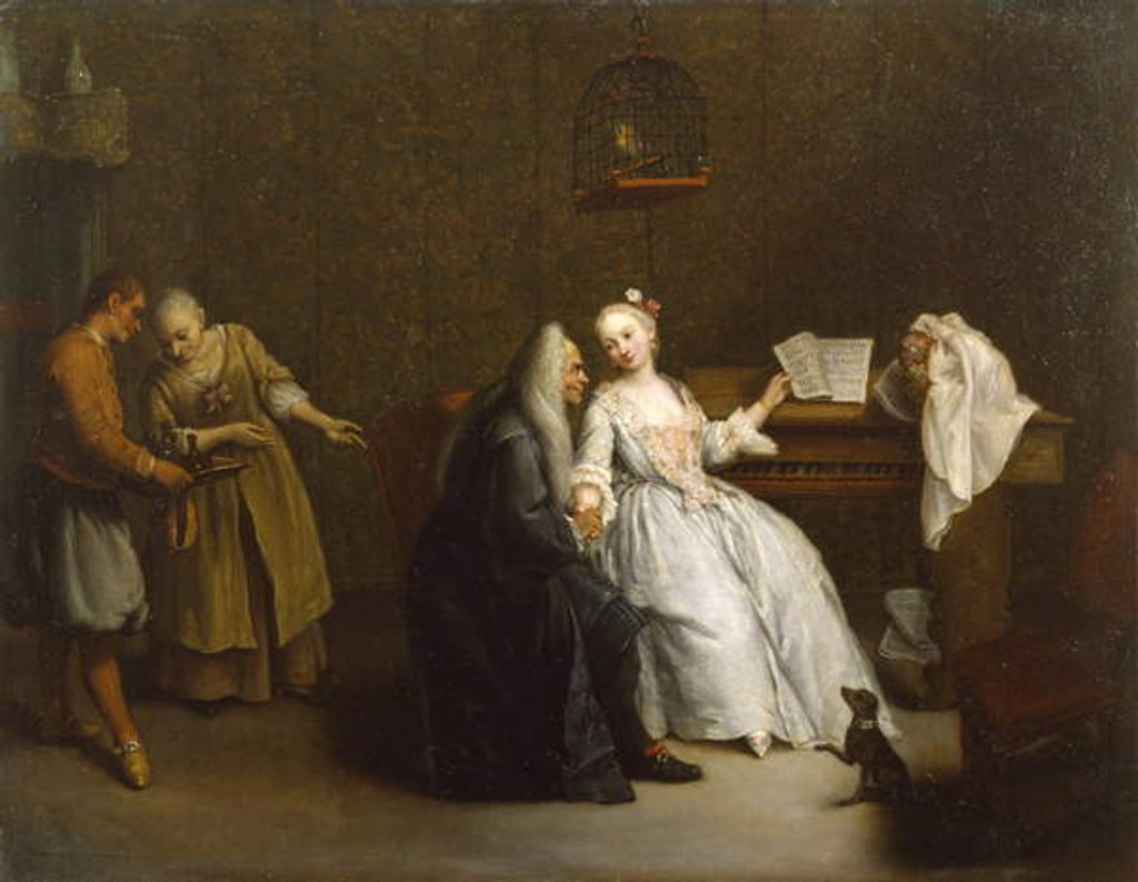 Detail of The Music Lesson, c.1760 by Pietro Longhi