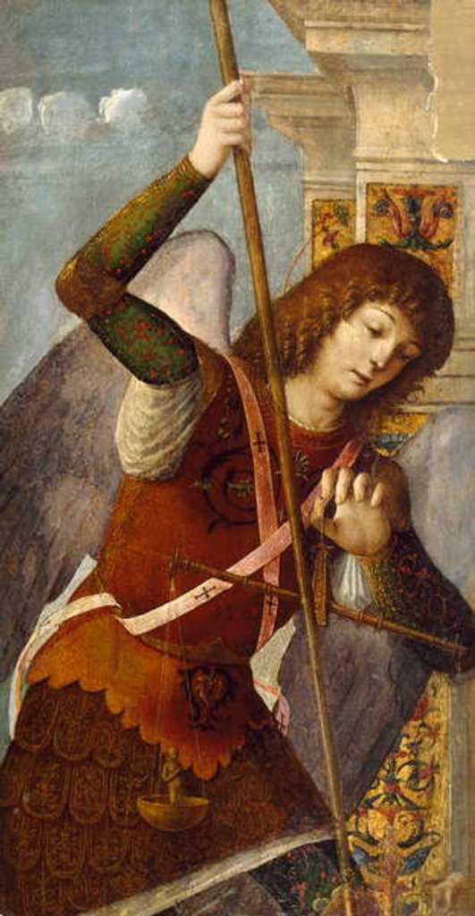 Detail of Triptych Panel with the Archangel Michael, 1490-1500 by Nicolo Rondinelli