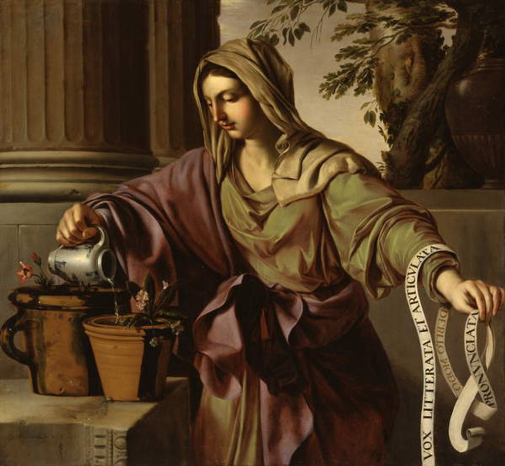 Detail of Allegory of Grammar, 1650 by Laurent de La Hire or La Hyre