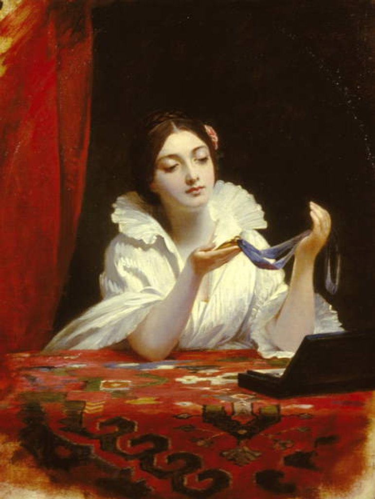 Detail of The Miniature, c.1840 by Charles Robert Leslie