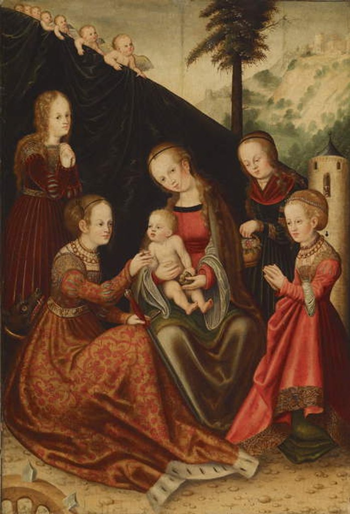 Detail of Mystic Marriage of Saint Catherine, 16th century by Lucas the Elder Cranach