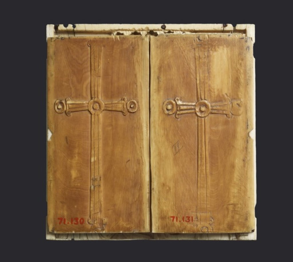 Detail of Triptych icon of the Virgin and Child with saints by Byzantine