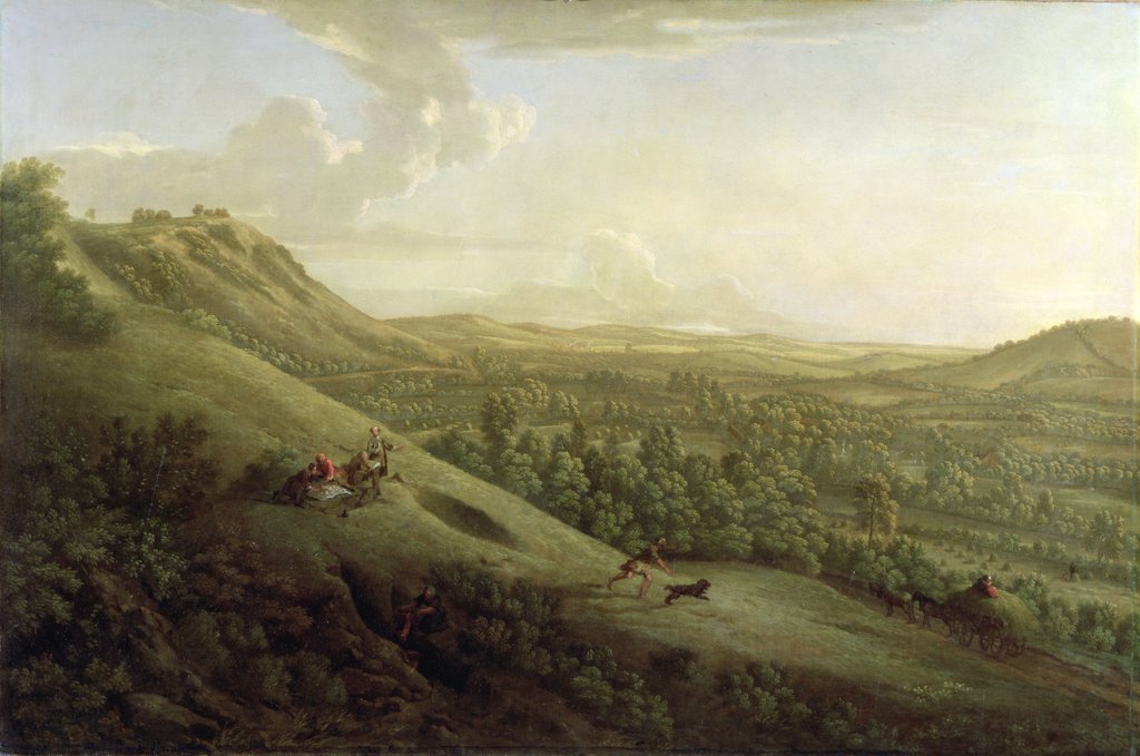 Detail of A View of Boxhill, Surrey, with Dorking in the Distance, 1733 by George Lambert
