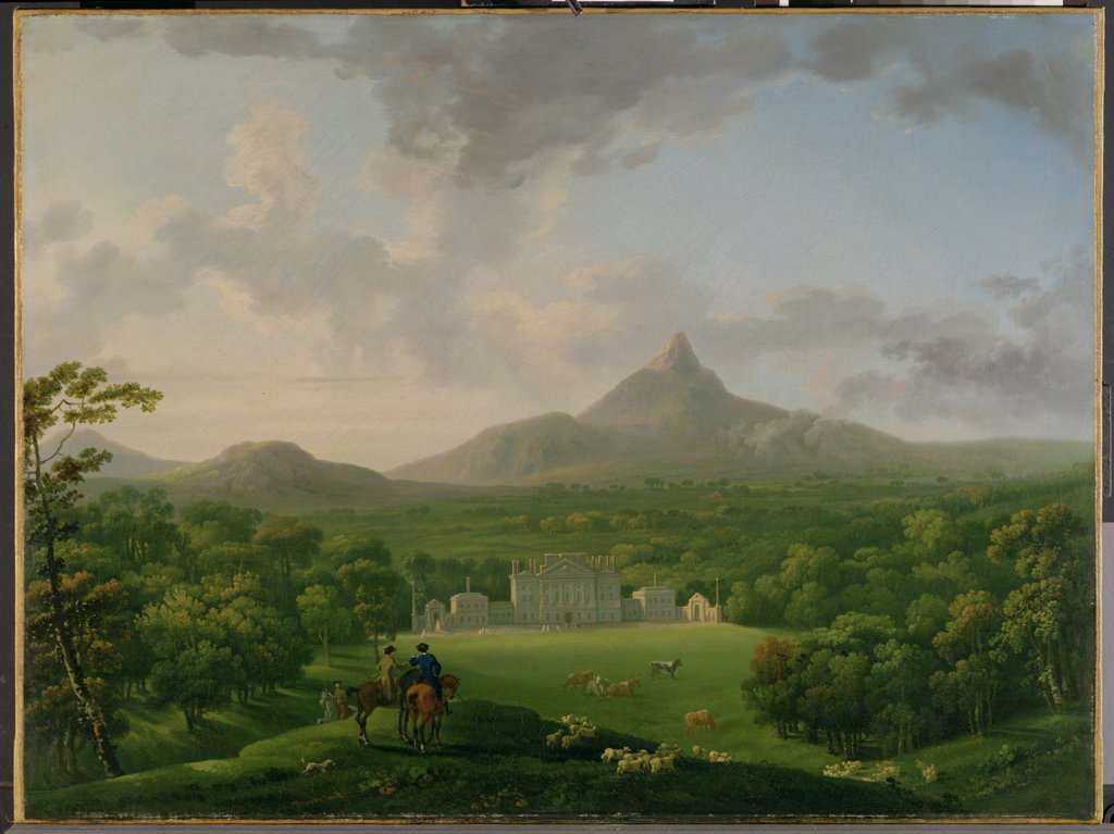 Detail of View of Powerscourt, County Wicklow, c.1760-2 by George the Elder Barret