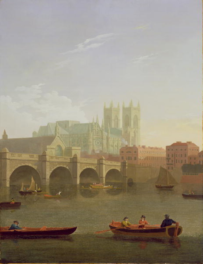 Detail of Westminster Abbey and Westminster Bridge Seen from the South, 1794 by Joseph Farington