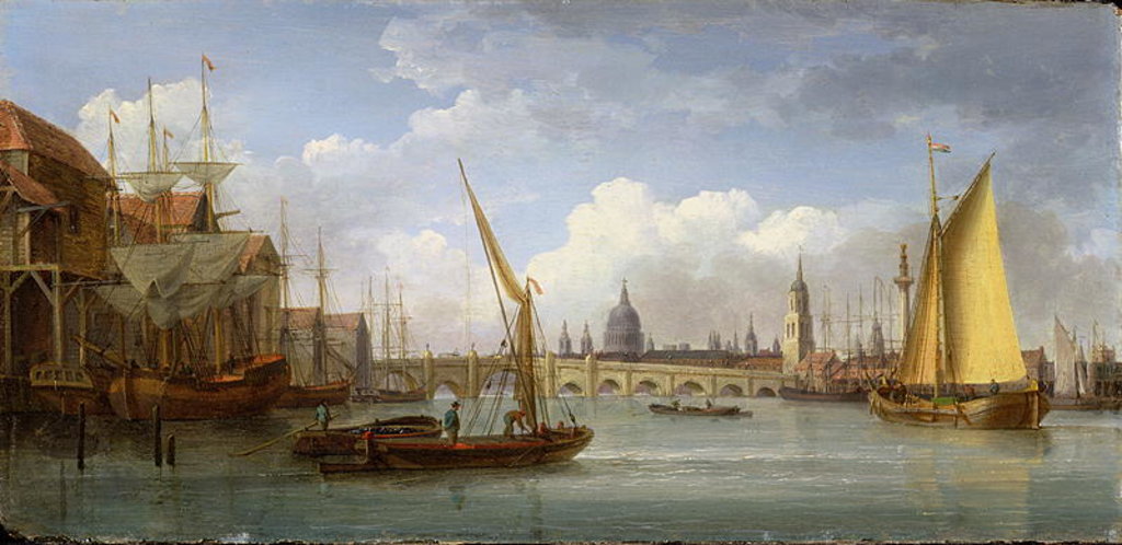 Detail of London Bridge, with St. Paul's Cathedral in the Distance, 1815 by William Anderson
