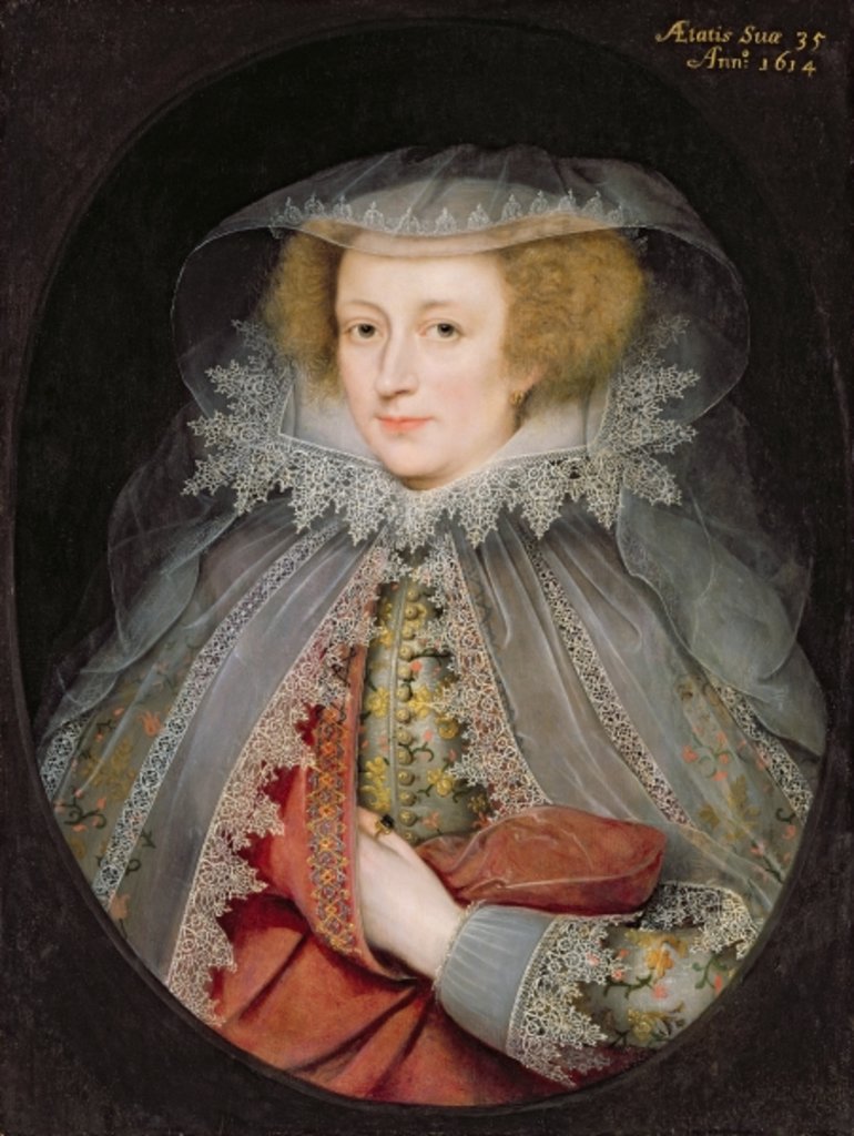 Detail of Catherine Killigrew, Lady Jermyn, 1614 by Marcus Gheeraerts