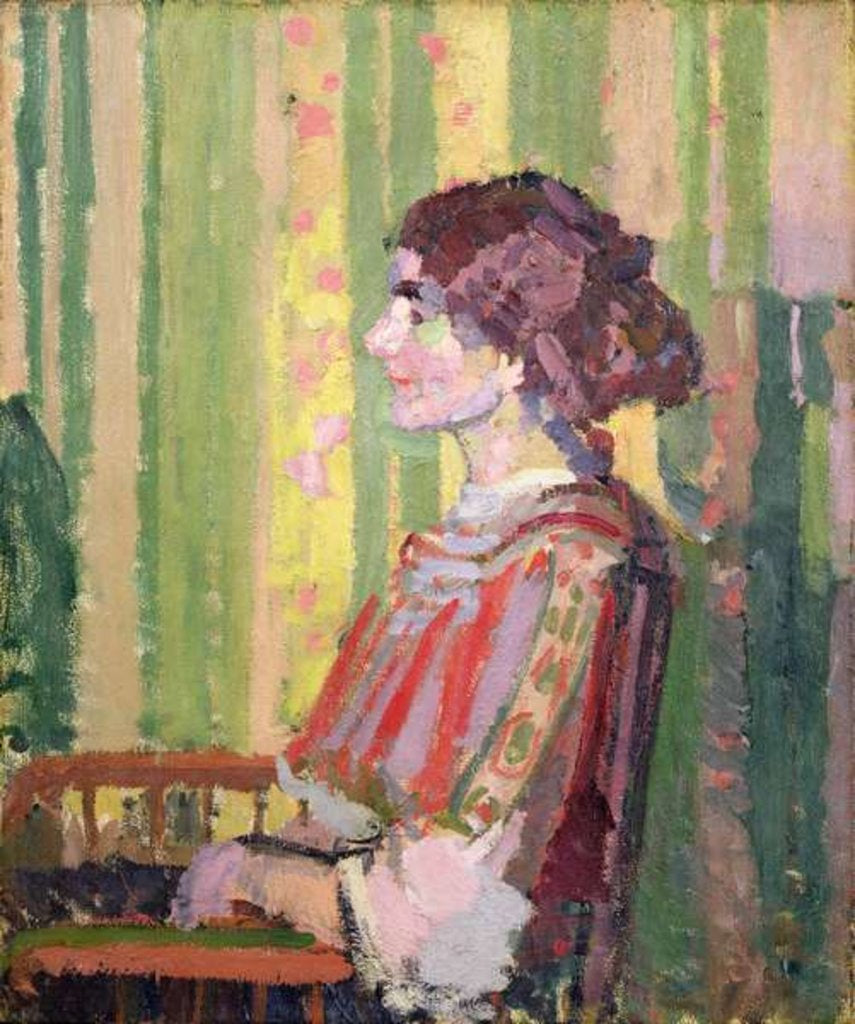 Detail of Mrs Robert Bevan, c.1913 by Harold Gilman