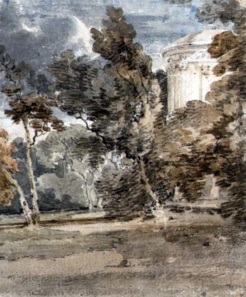 Detail of A Temple in Harewood Park, c.1798 by Thomas Girtin