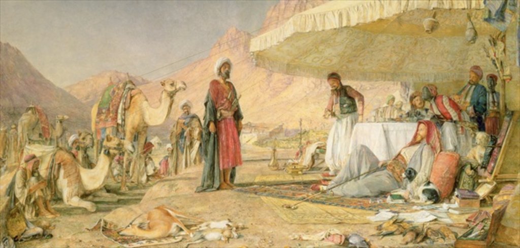 Detail of A Frank Encampment in the Desert of Mount Sinai, 1842, 1856 by John Frederick Lewis