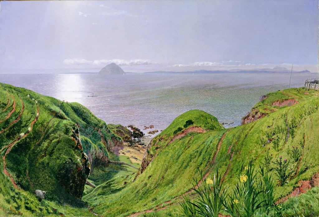 Detail of A View of Ailsa Craig and the Isle of Arran, 1860 by William Bell Scott