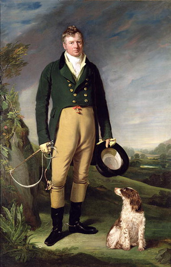 Detail of An Unknown Man With his Dog, 1815 by William Owen