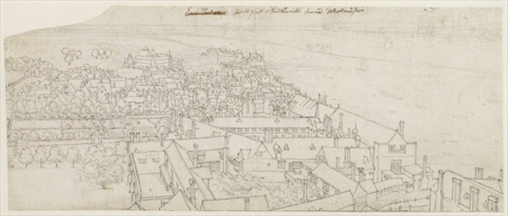 Detail of A View from St. Mary's Southwark, Looking Towards Westminster by Wenceslaus Hollar