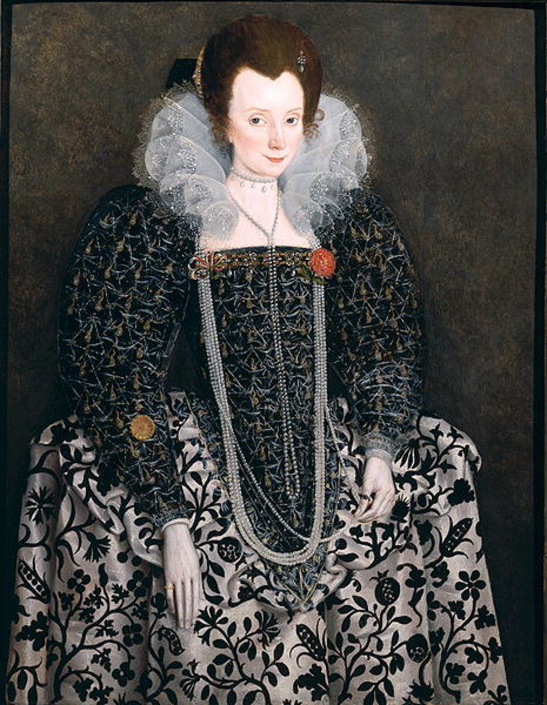 Detail of Portrait of a Woman, traditionally identified as Mary Clopton of Kentwell Hall, Suffolk, c.1600 by English School