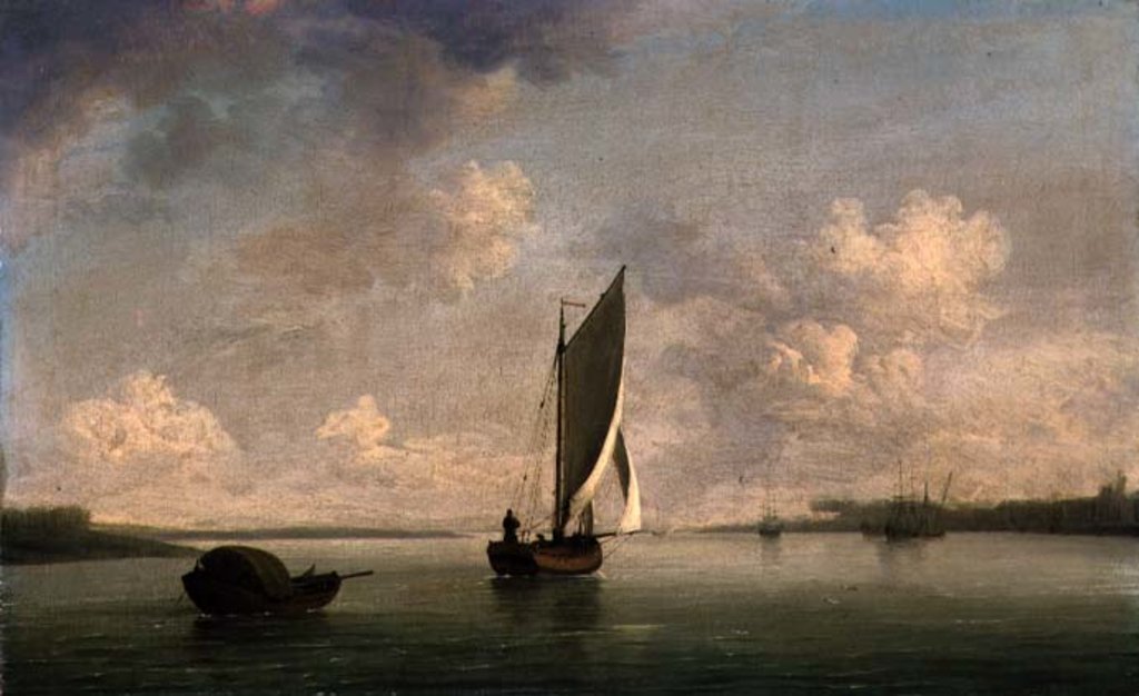 Detail of A Smack Under Sail in a Light Breeze in a River, c.1756-9 by Charles Brooking