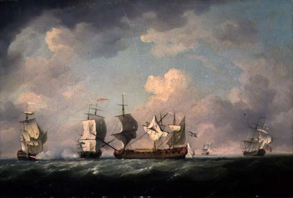 Detail of The Capture of the 'Marquis d'Antin' and the 'Louis Erasme', c.1745-55 by Charles Brooking