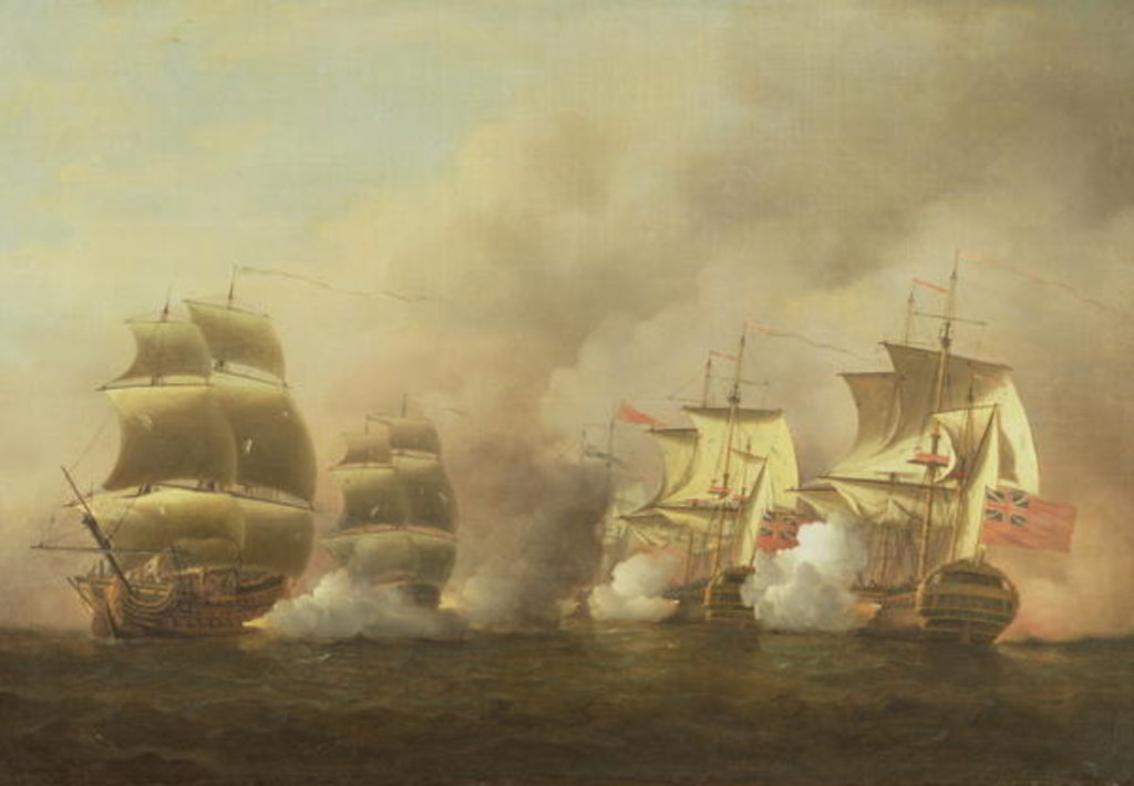 Detail of Action Off the Cape of Good Hope, March 9th, 1757 by Samuel Scott