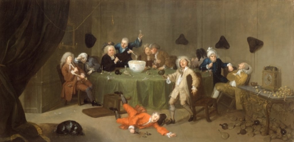 Detail of A Midnight Modern Conversation, c.1732 by William Hogarth