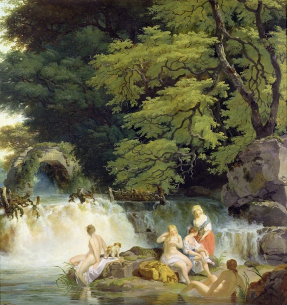 Detail of The Salmon Leap at Leixlip with Nymphs Bathing, 1783 by Francis Wheatley