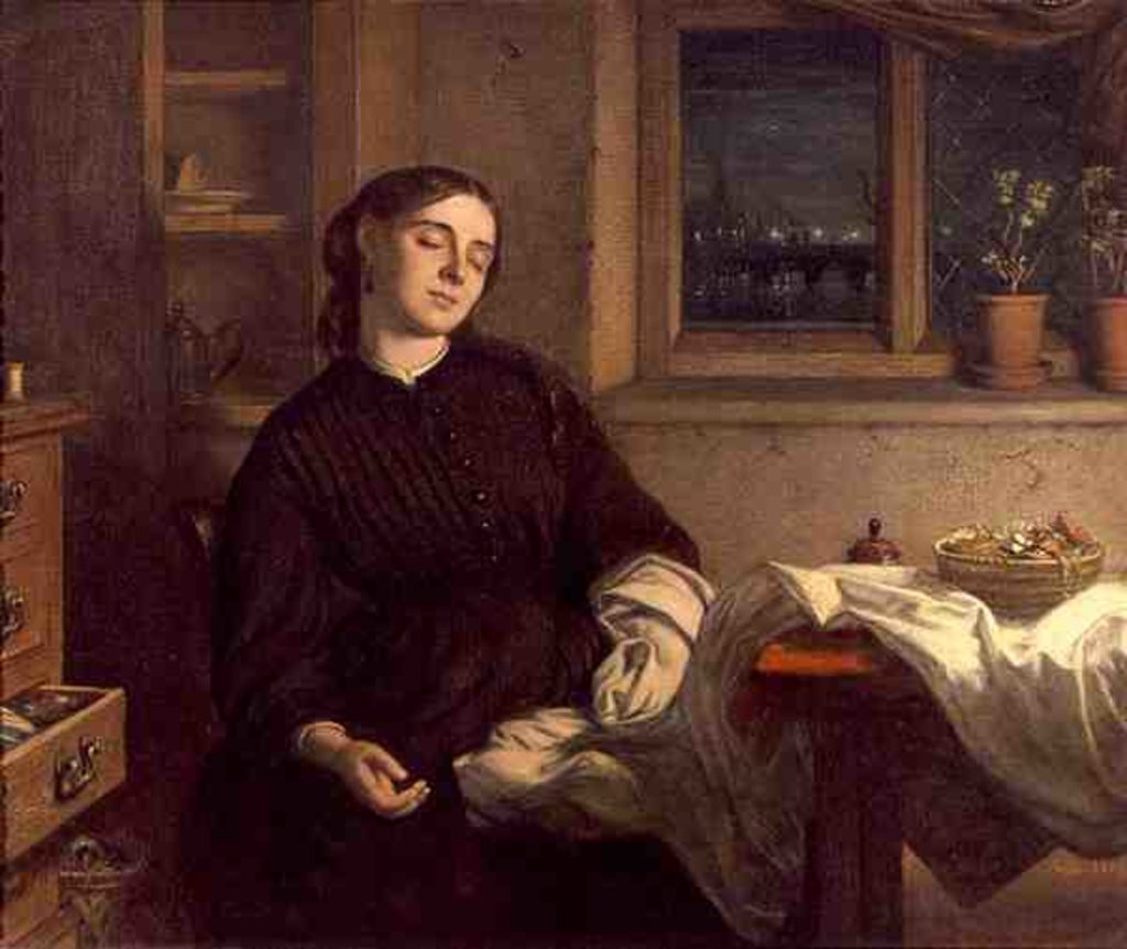 Detail of Home Dreams, 1869 by Charles West Cope