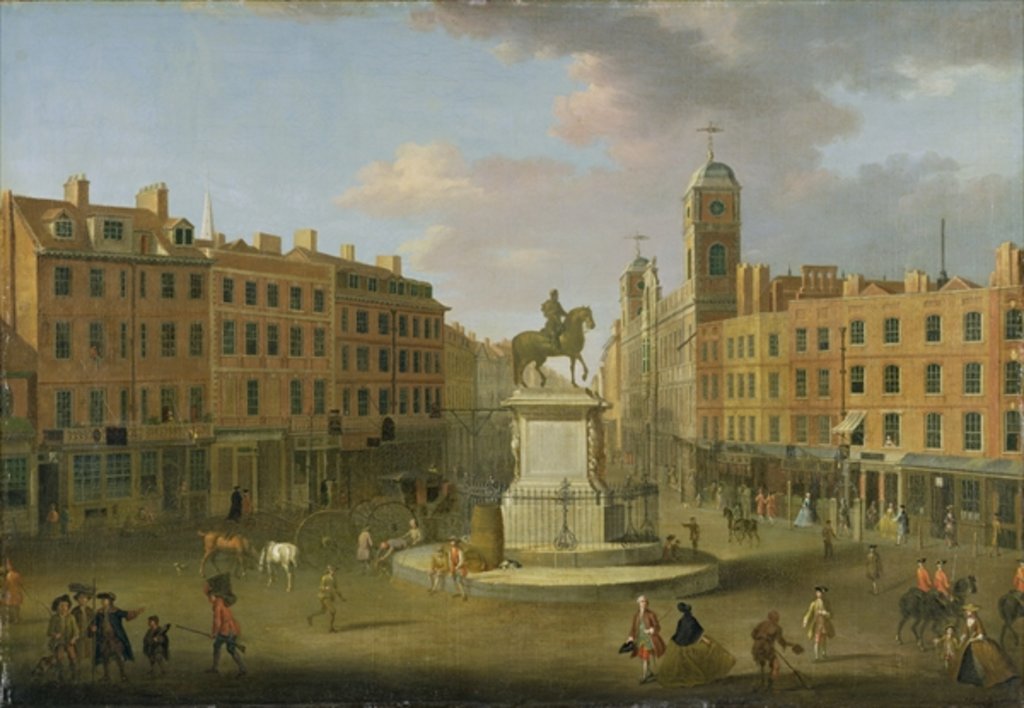 Detail of Charing Cross, with the Statue of King Charles I and Northumberland House, c.1750 by Joseph Nickolls