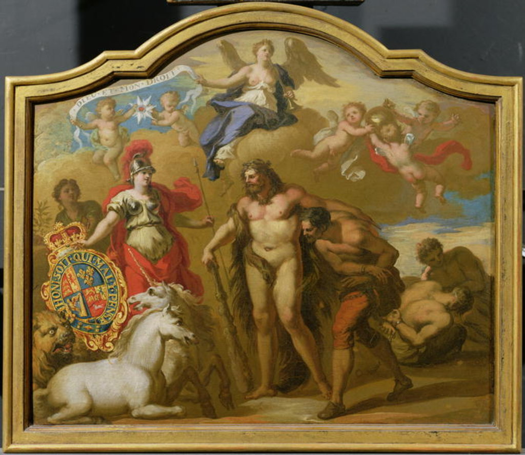 Detail of Allegory of the Power of Great Britain by Land, design for a decorative panel for George I's ceremonial coach, c.1718 by James (attr. to) Thornhill