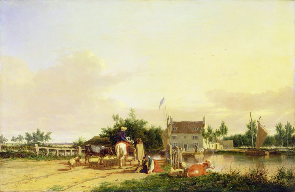 Detail of Buckenham Ferry on the River Yare, Norfolk, 1826 by Joseph Stannard