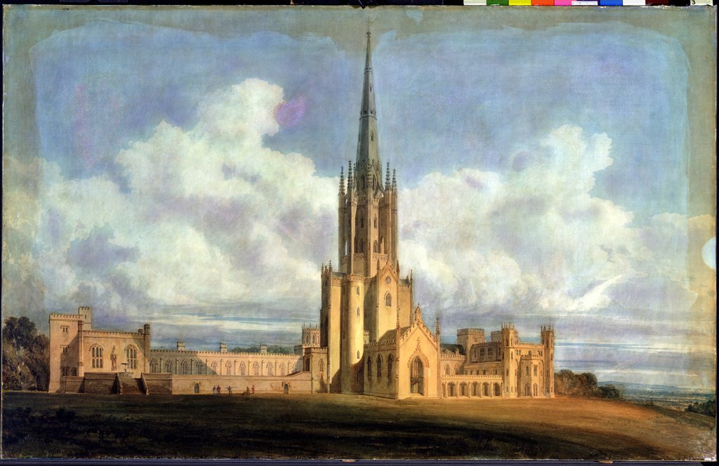 Detail of Projected Design for Fonthill Abbey, Wiltshire, 1798 by J. M. W. and Wyatt James (1746-1813) Turner