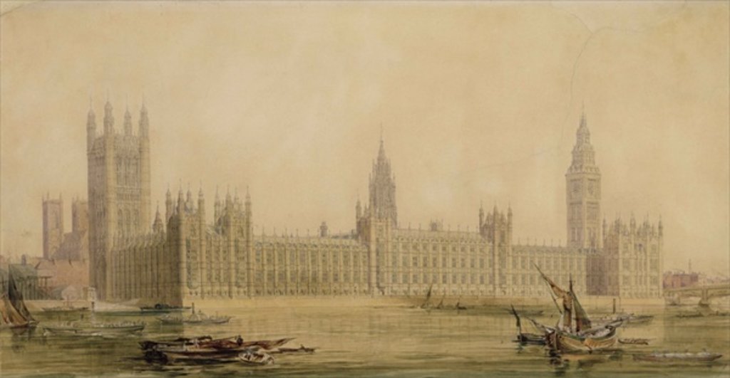 Detail of Perspective View of the new Houses of Parliament, c.1840s by Charles Barry