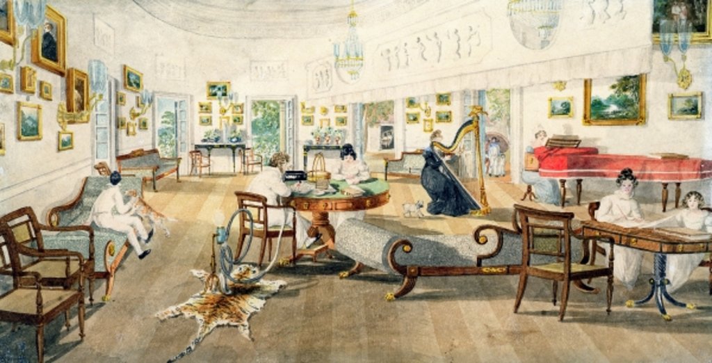 Detail of The Summer Room in the Artist's House at Patna, India, 11 September 1824 by Charles D'Oyly