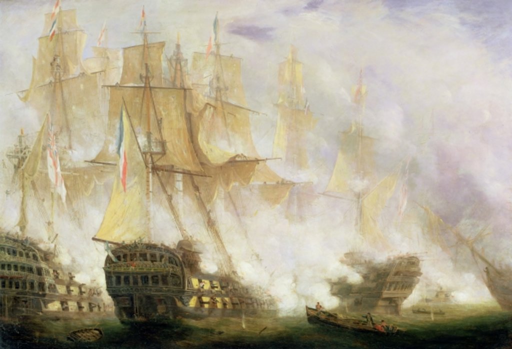 Detail of The Battle of Trafalgar, c.1841 by John Christian Schetky