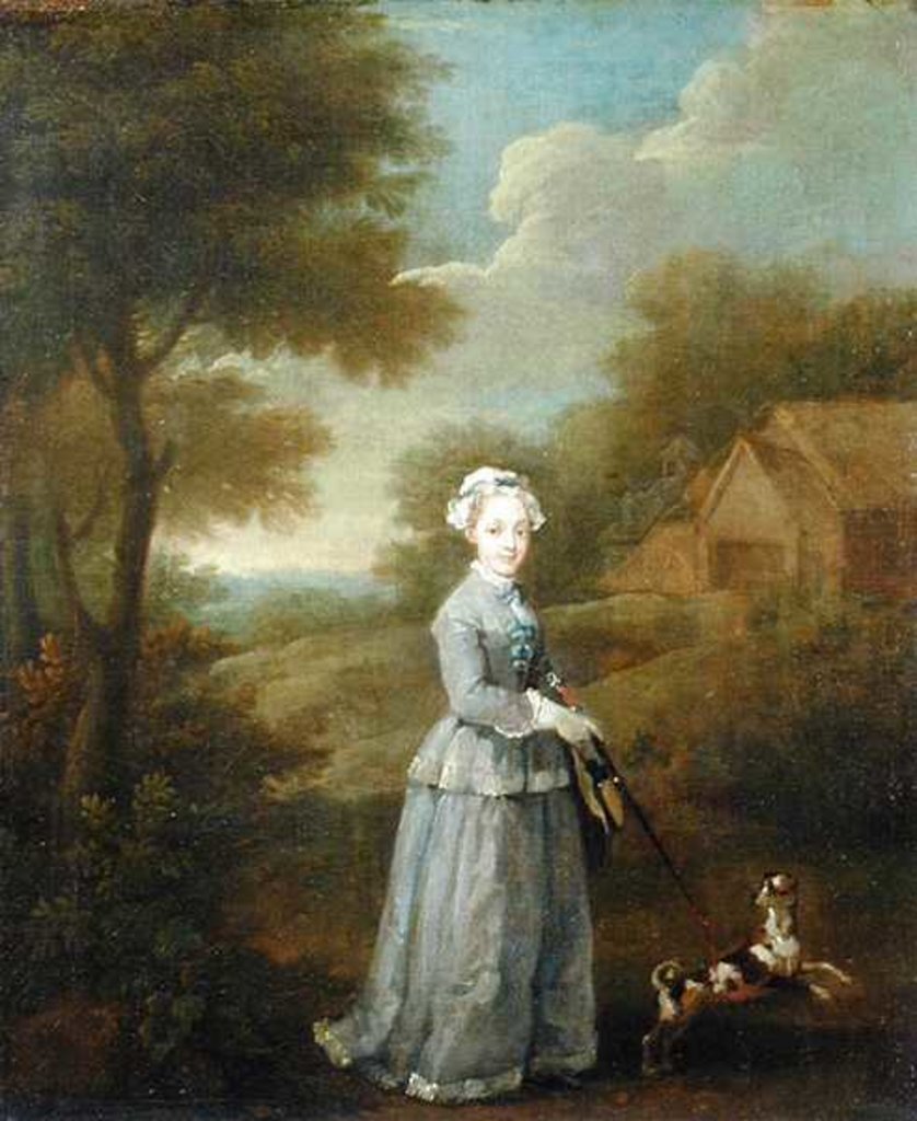 Detail of Miss Wood with her Dog, c.1730 by William Hogarth