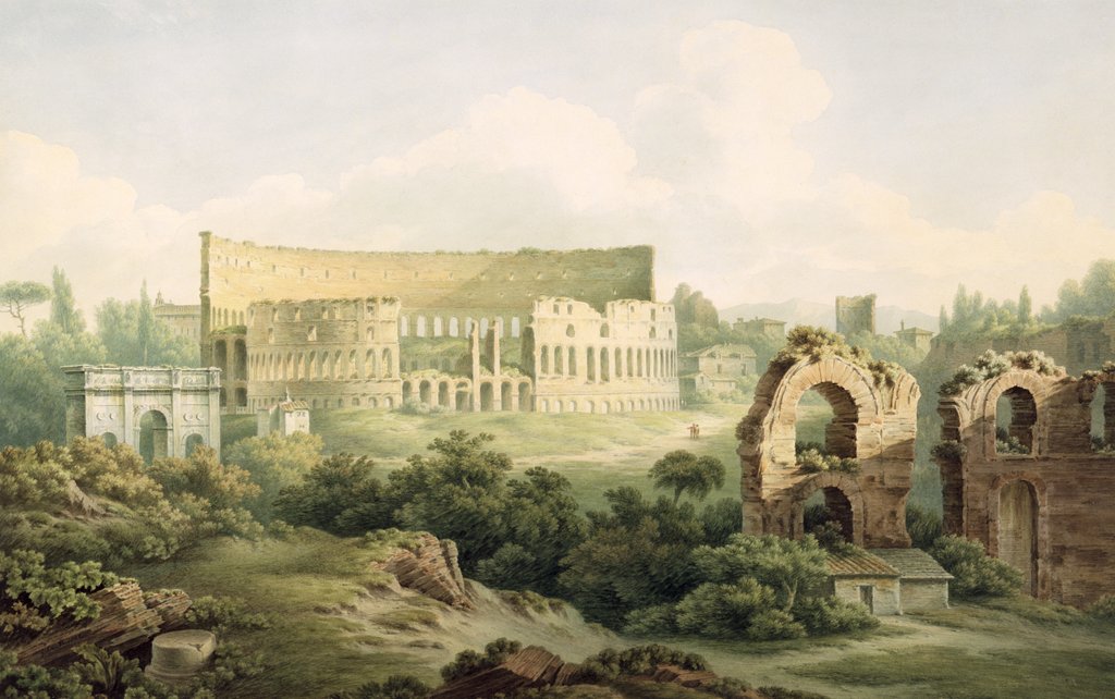 Detail of The Colosseum, Rome, 1802 by John Warwick Smith