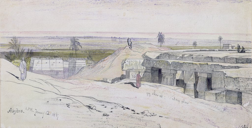 Detail of Abydus, 1pm, 12th January 1867 by Edward Lear