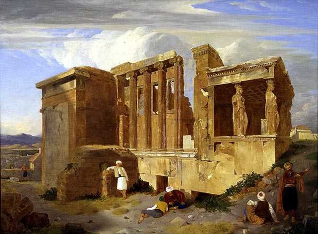 Detail of The Erechtheum, Athens, with Figures in the Foreground, 1821 by Charles Lock Eastlake